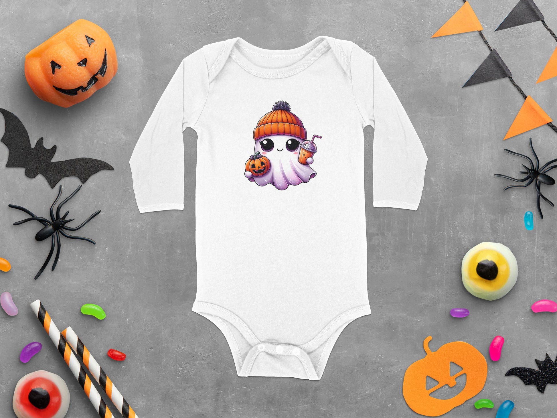 Adorable Halloween Baby Ghost Long Sleeve Onesie product