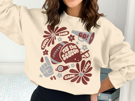 Cheerful Football Season Design Graphic Sweatshirt Product
