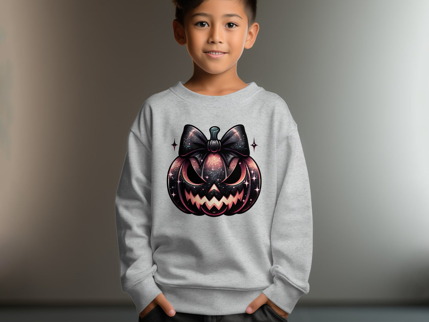 Sparkling Jack-o'-Lantern Design Kid's Sweater product type