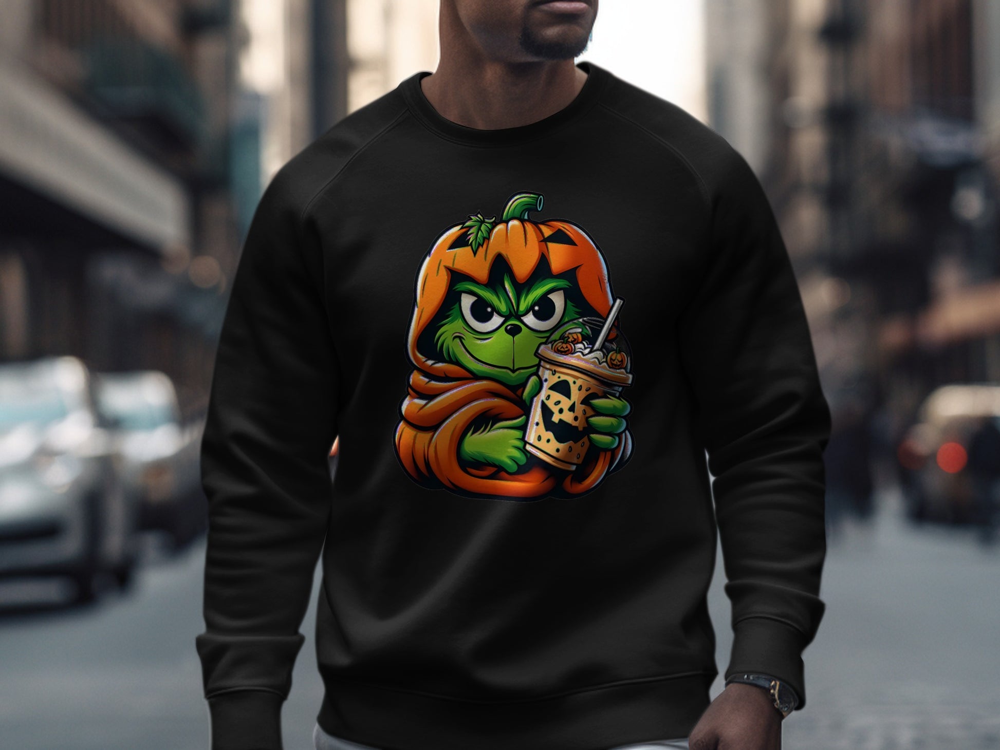 Grinch Pumpkin Halloween Themed Sweatshirt Product