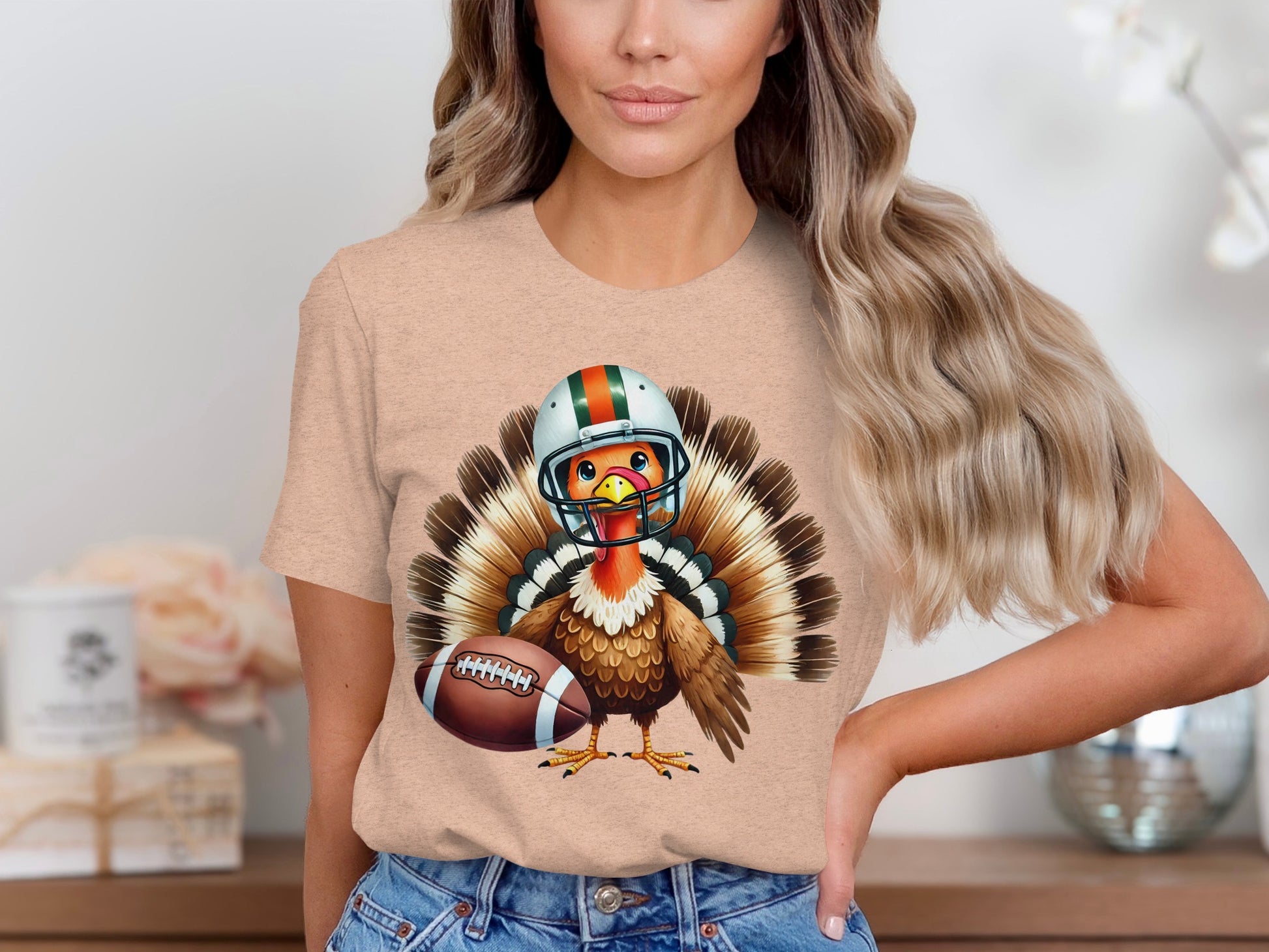 Funny Turkey Football Graphic Tee Product
