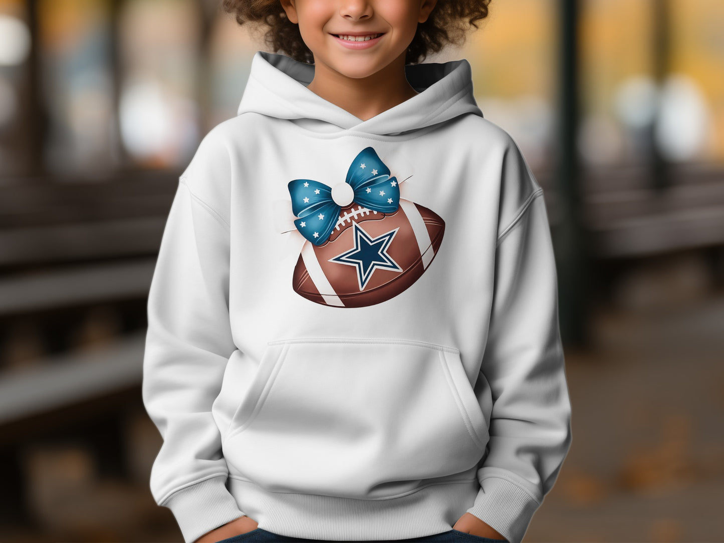 Football and Bow Graphic Hoodie product type