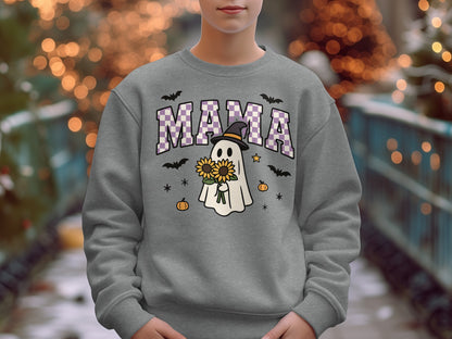 Mama Ghost with Pumpkin Halloween Sweatshirt product