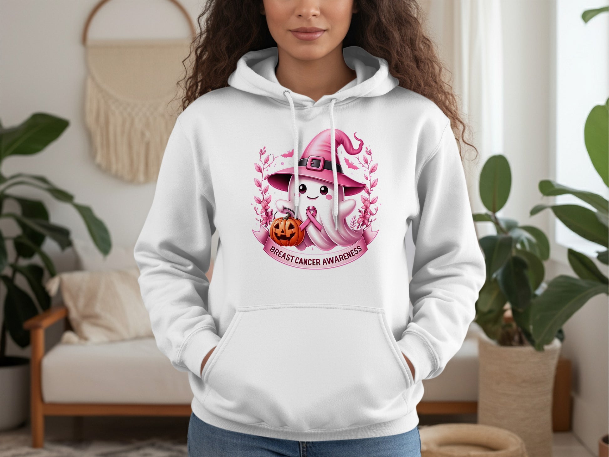 Breast Cancer Awareness Ghost Pumpkin Hoodie product