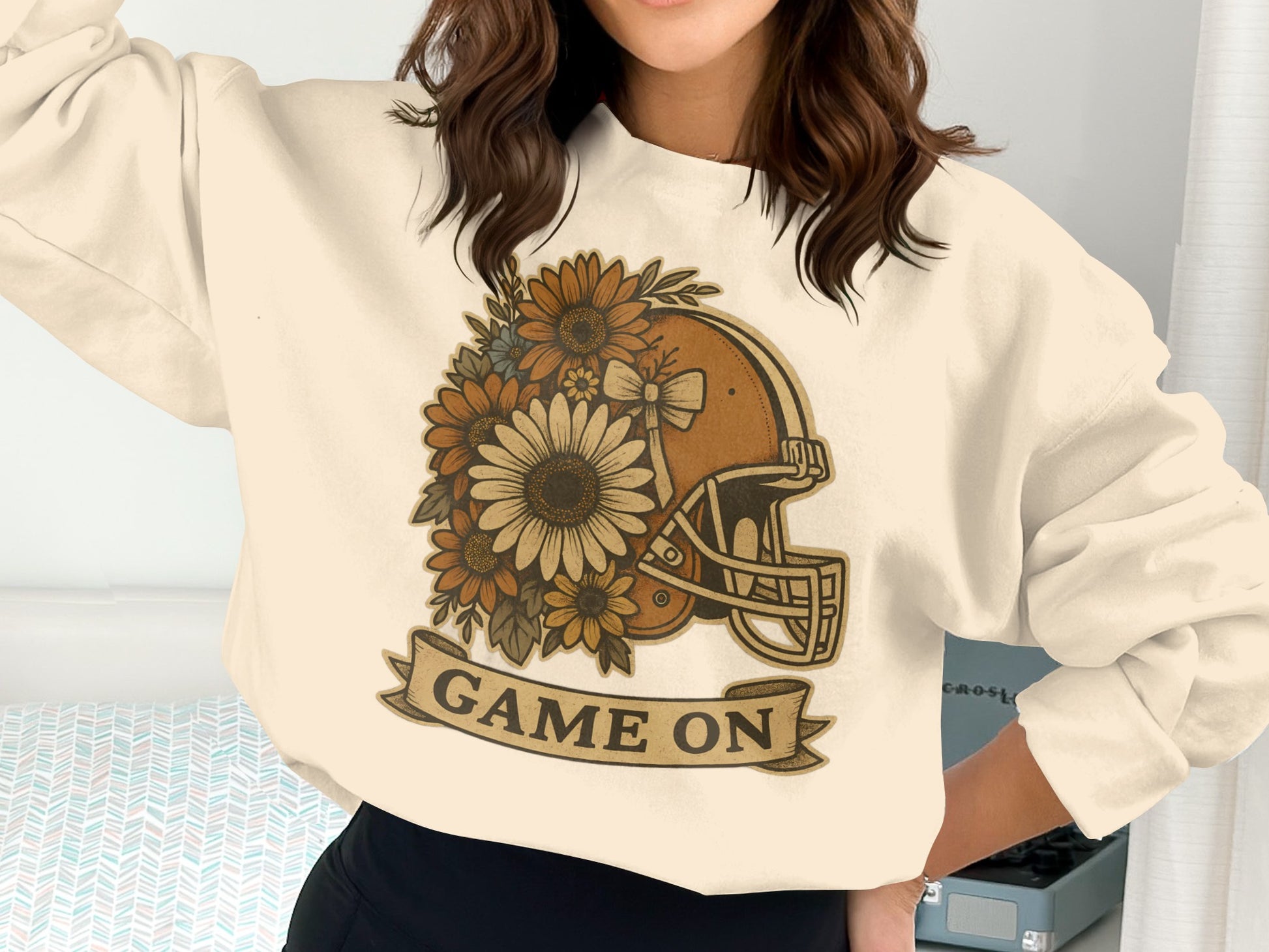 Game On Floral Helmet Graphic Sweatshirt product
