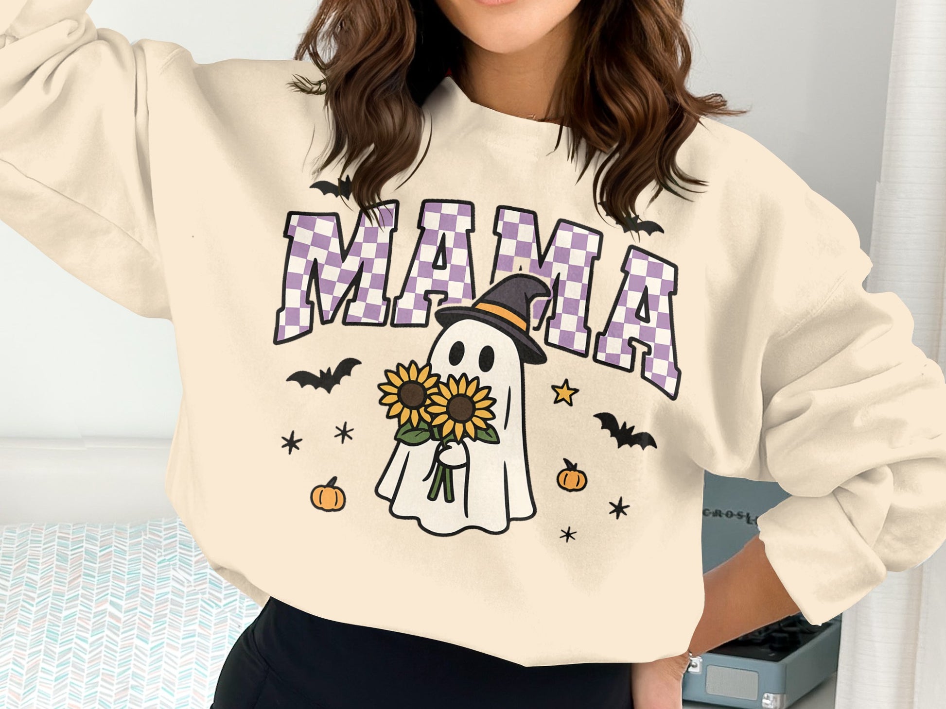 Mama Ghost Halloween Sweatshirt Cute Novelty Shirt product