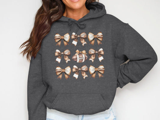 Football and Bows Design Women's Pullover Hoodie product