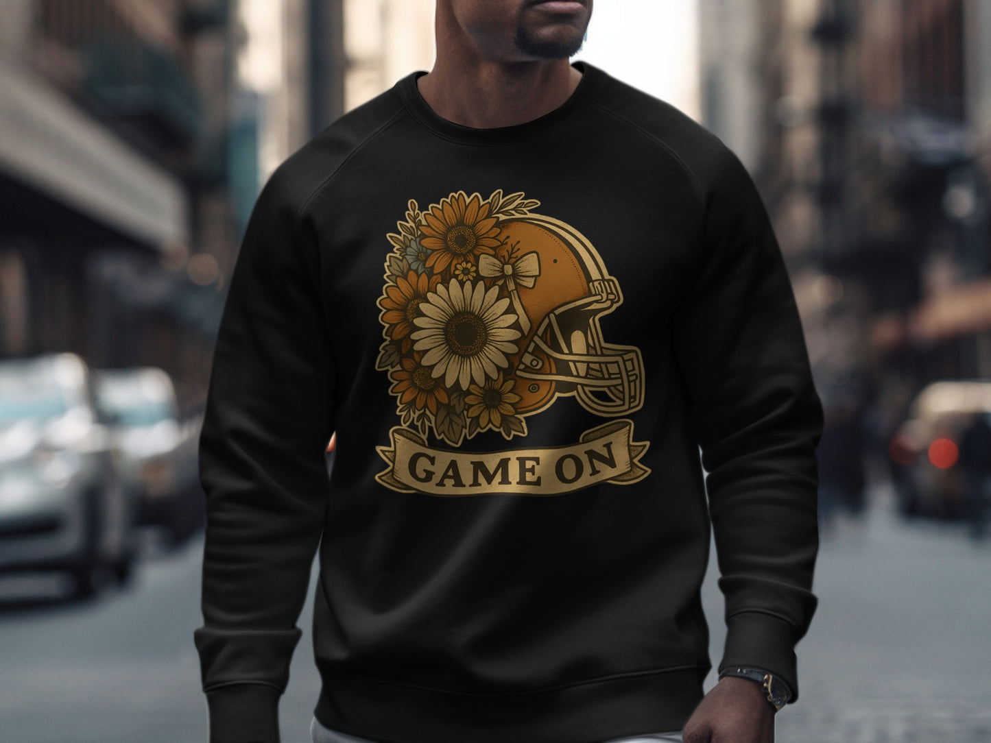Game On Football Helmet Flowers Design product type