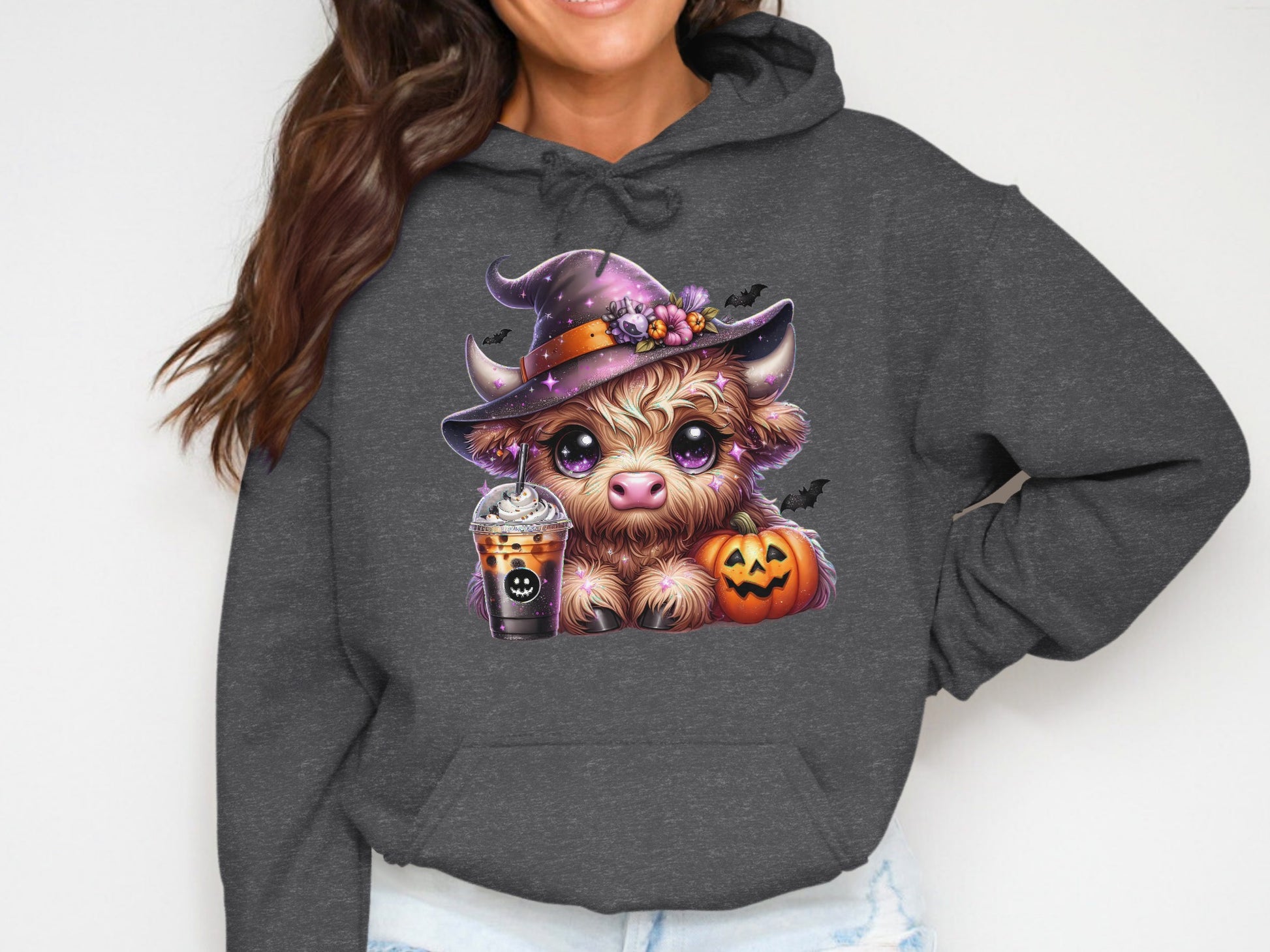 Adorable Witch Dog Print Halloween Hoodie product