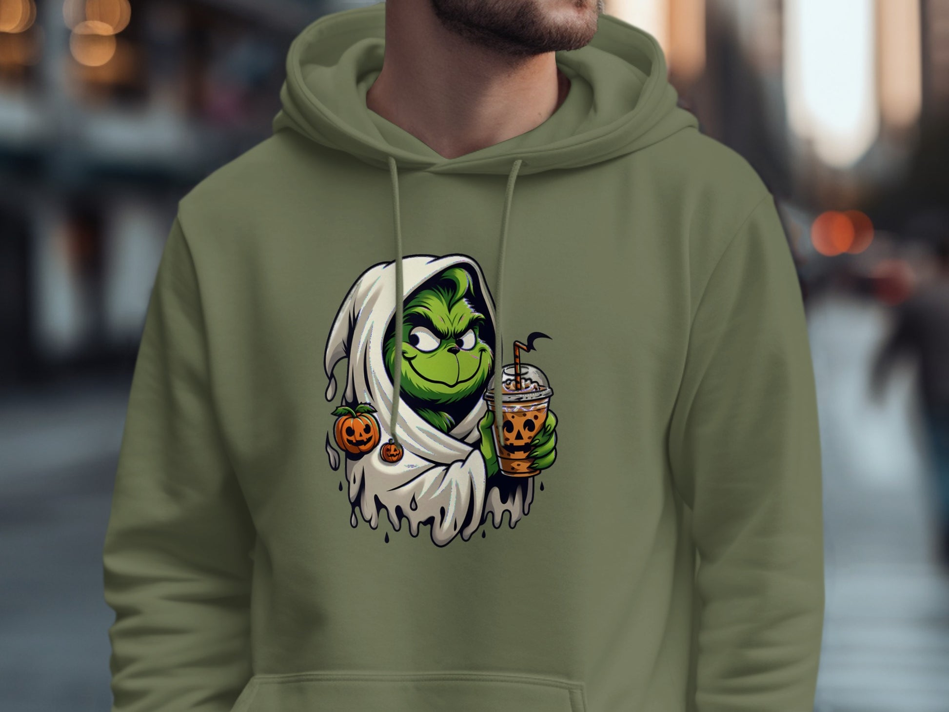 Halloween Grinch with Pumpkin Accessories Hoodie product