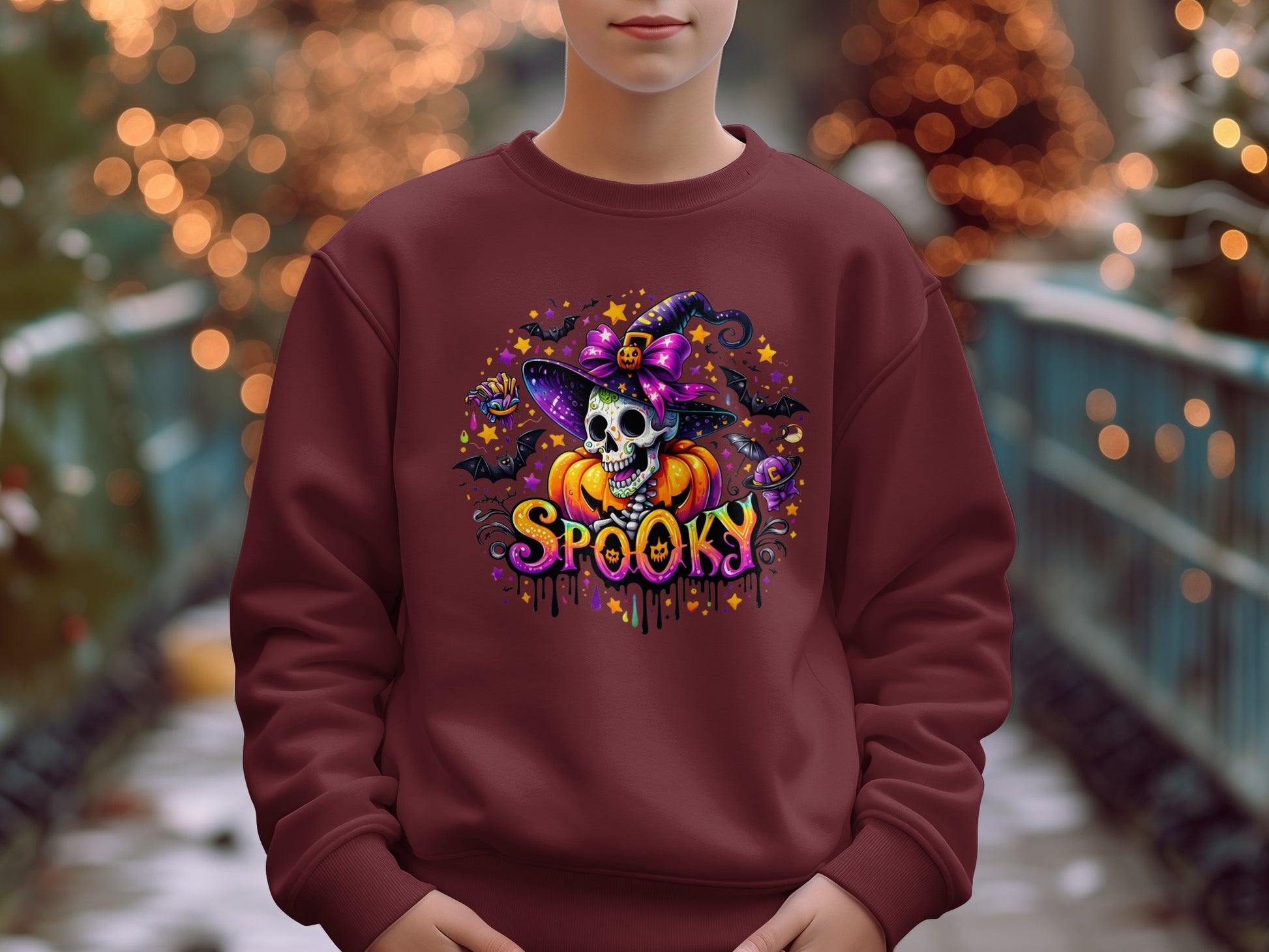 Spooky Skull Pumpkin Witch Unisex Sweatshirt product type
