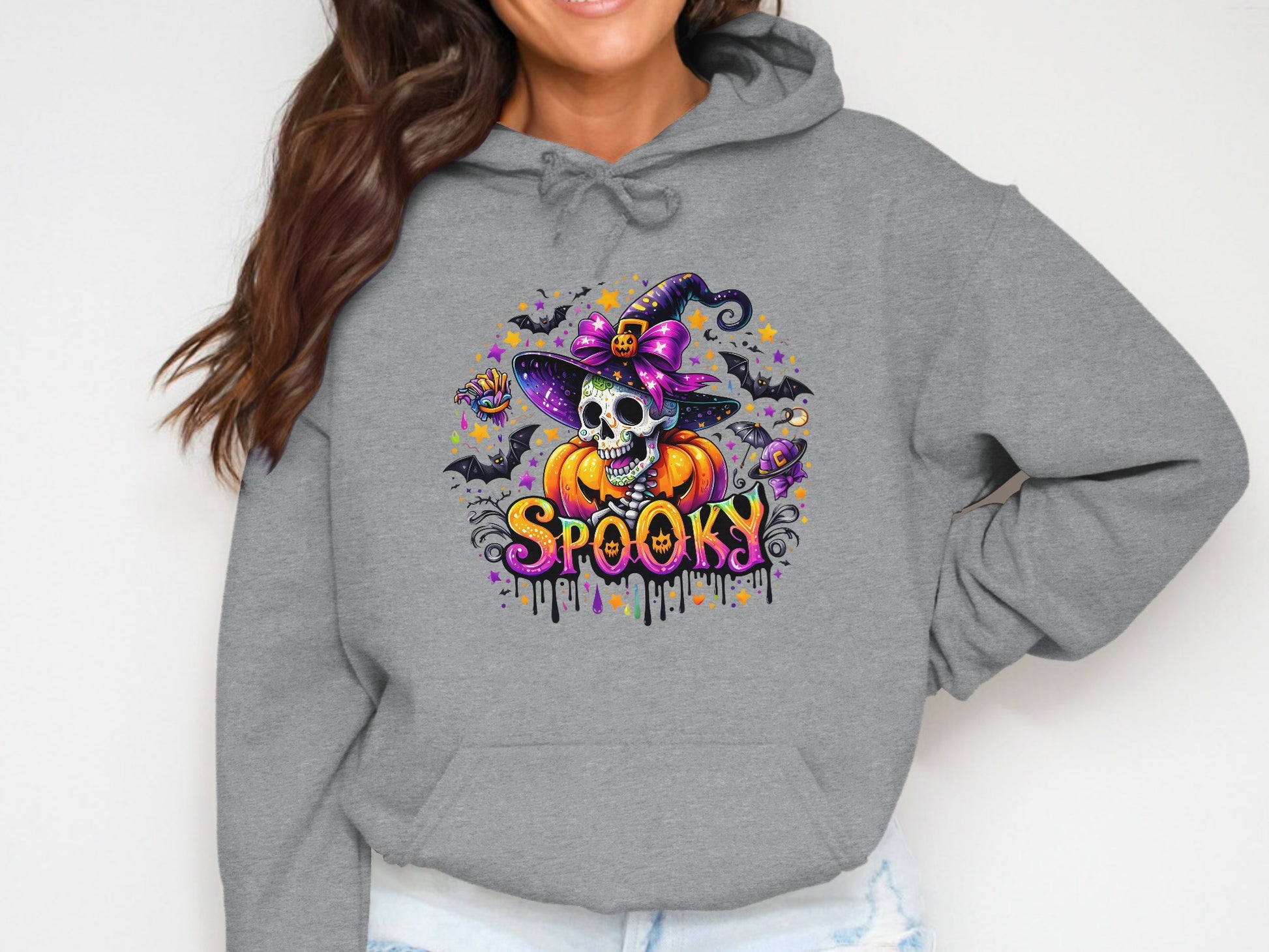 Colorful Spooky Halloween Skeleton Hoodie product