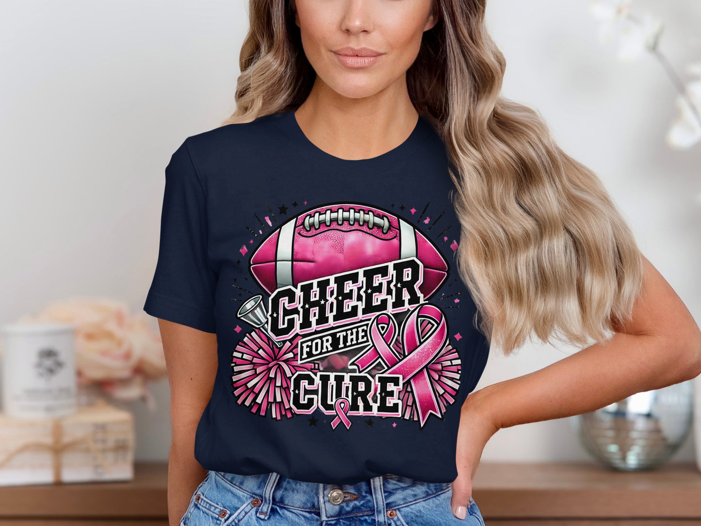 Cheer For The Cure Football Themed T-shirt product type
