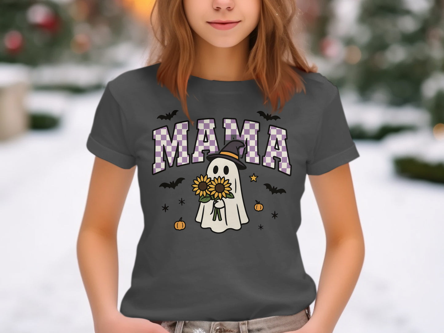 Mama Ghost with Sunflower Halloween T-Shirt product