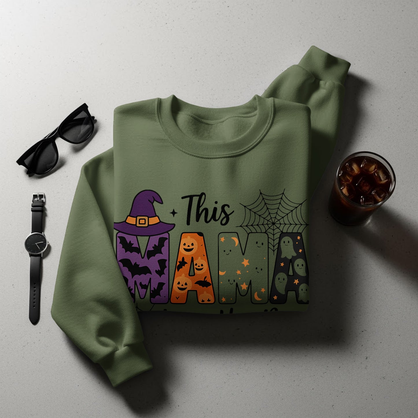 This Mama Halloween Themed Graphic Sweatshirt product