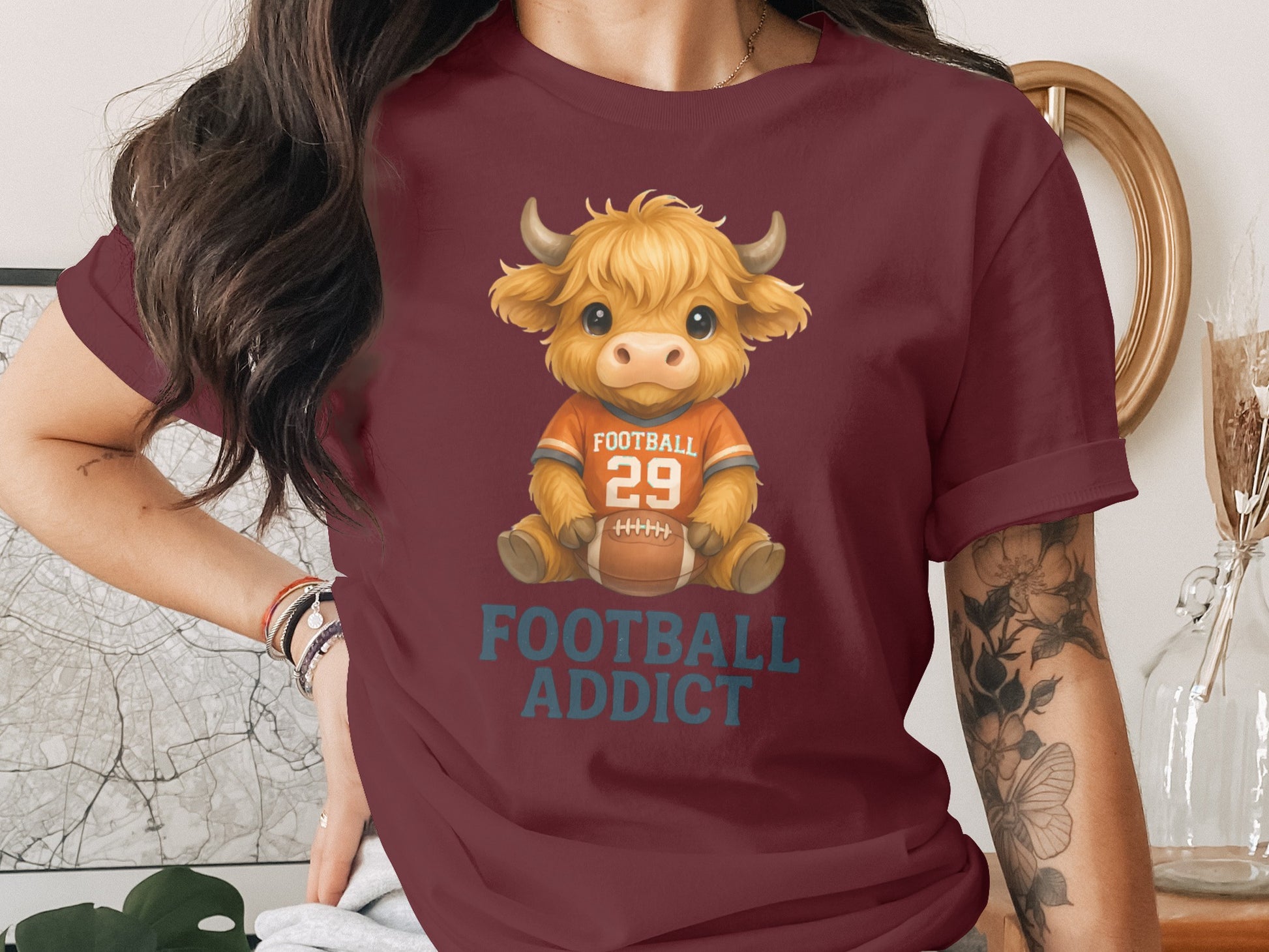 Cute Football Addict Cow Design T-Shirt product