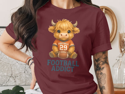 Cute Football Addict Cow Design T-Shirt product