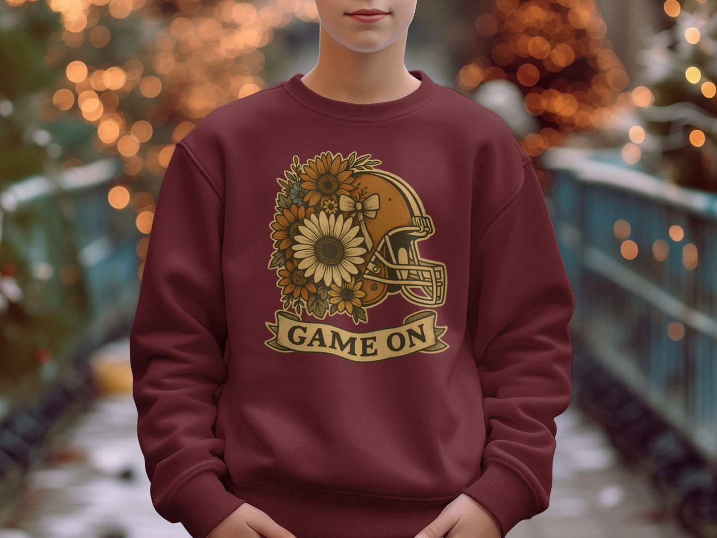 Game On Graphic Football Flowers Sweatshirt product