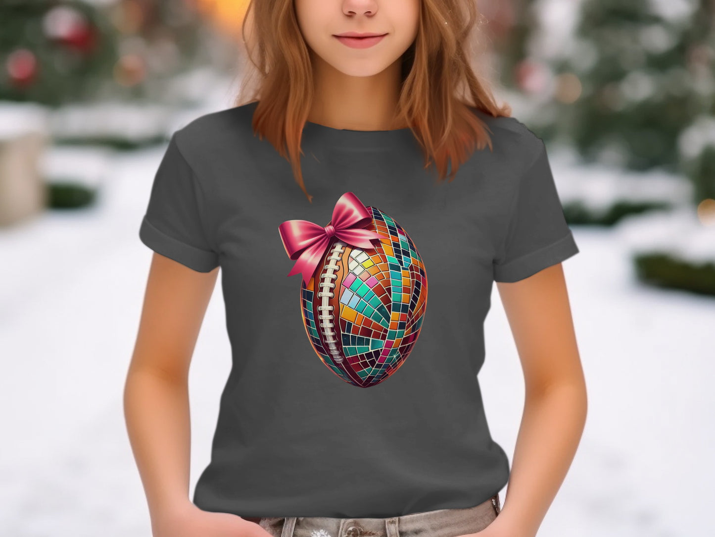 Colorful Mosaic Egg Bowknot Graphic T-shirt product
