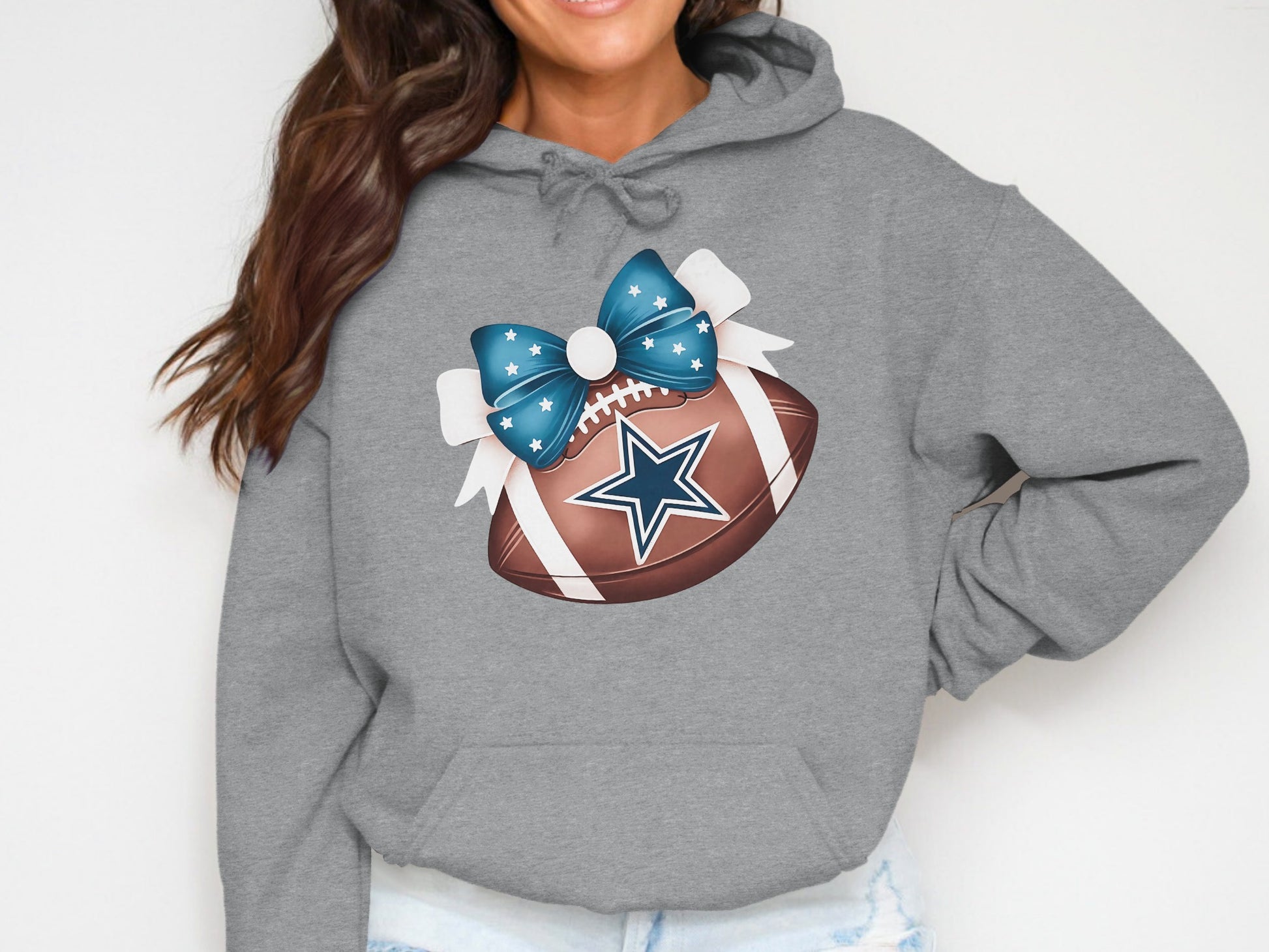 Football Bow Graphic Unisex Cozy Hoodie product