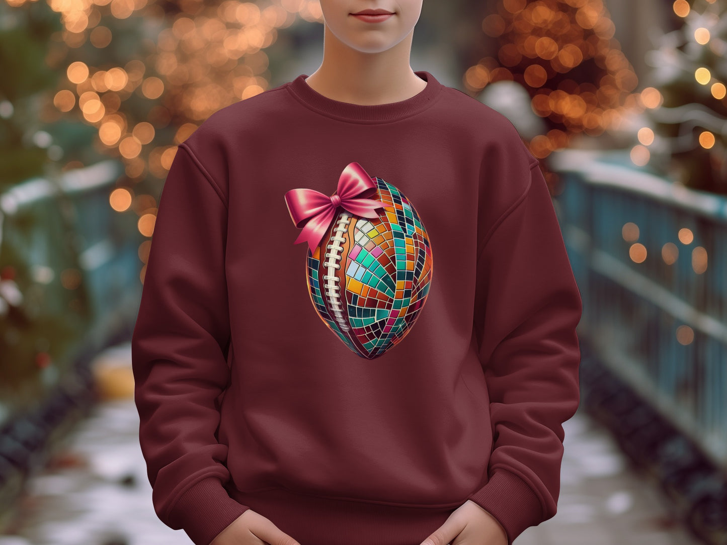 Colorful holiday ornament graphic sweatshirt product