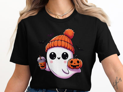 Cute Halloween Ghost with Pumpkin Shirt product type