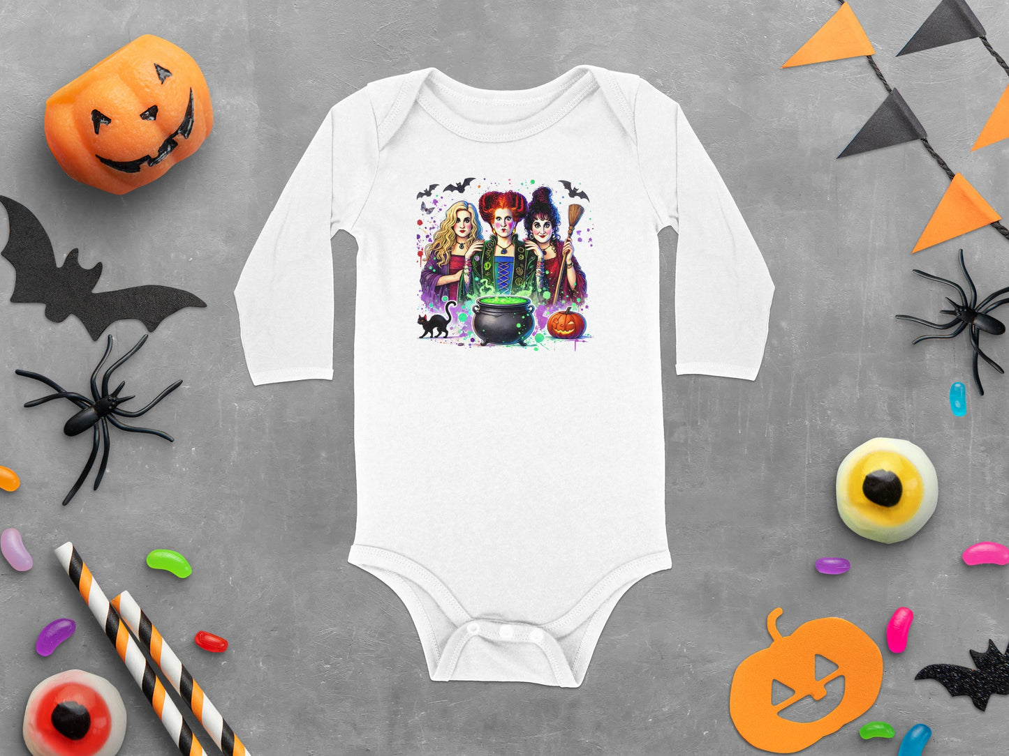 Halloween Trio Cauldron Design Baby Onesie product