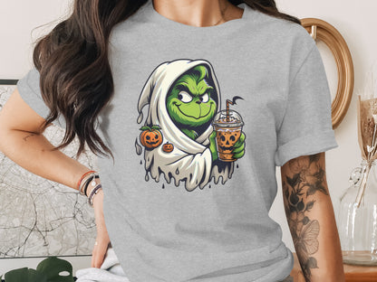 Grinning Halloween Cartoon and Pumpkin Graphic T-Shirt product