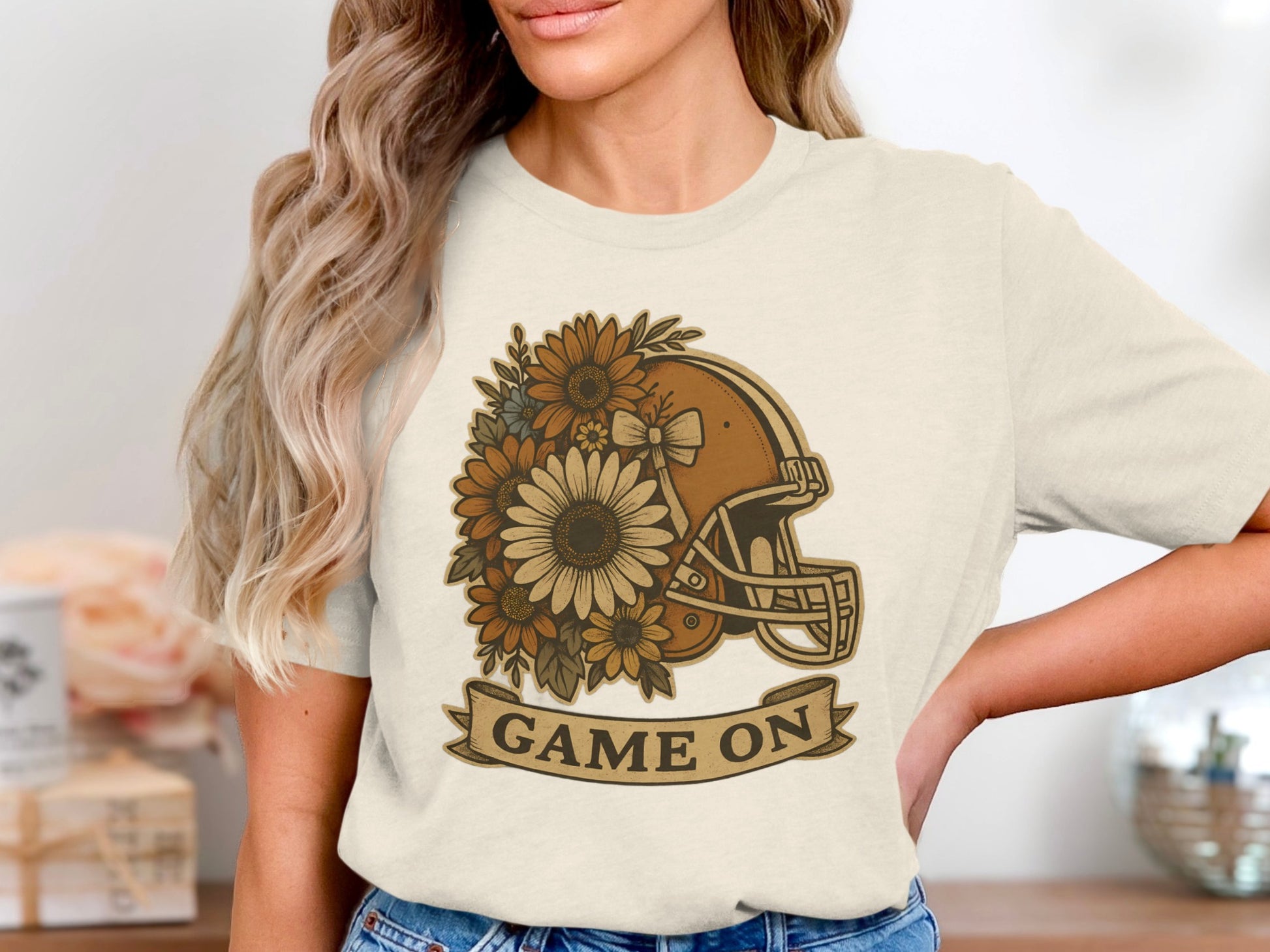 Game On Floral Helmet Design T-Shirt product type