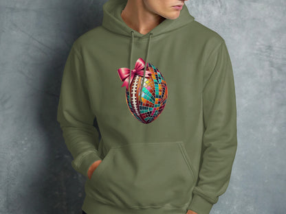 Stained Glass Egg with Pink Bow Graphic Hoodie product