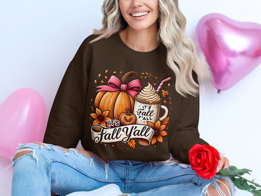 It's Fall Y'all Pumpkin and Coffee Themed Top product type