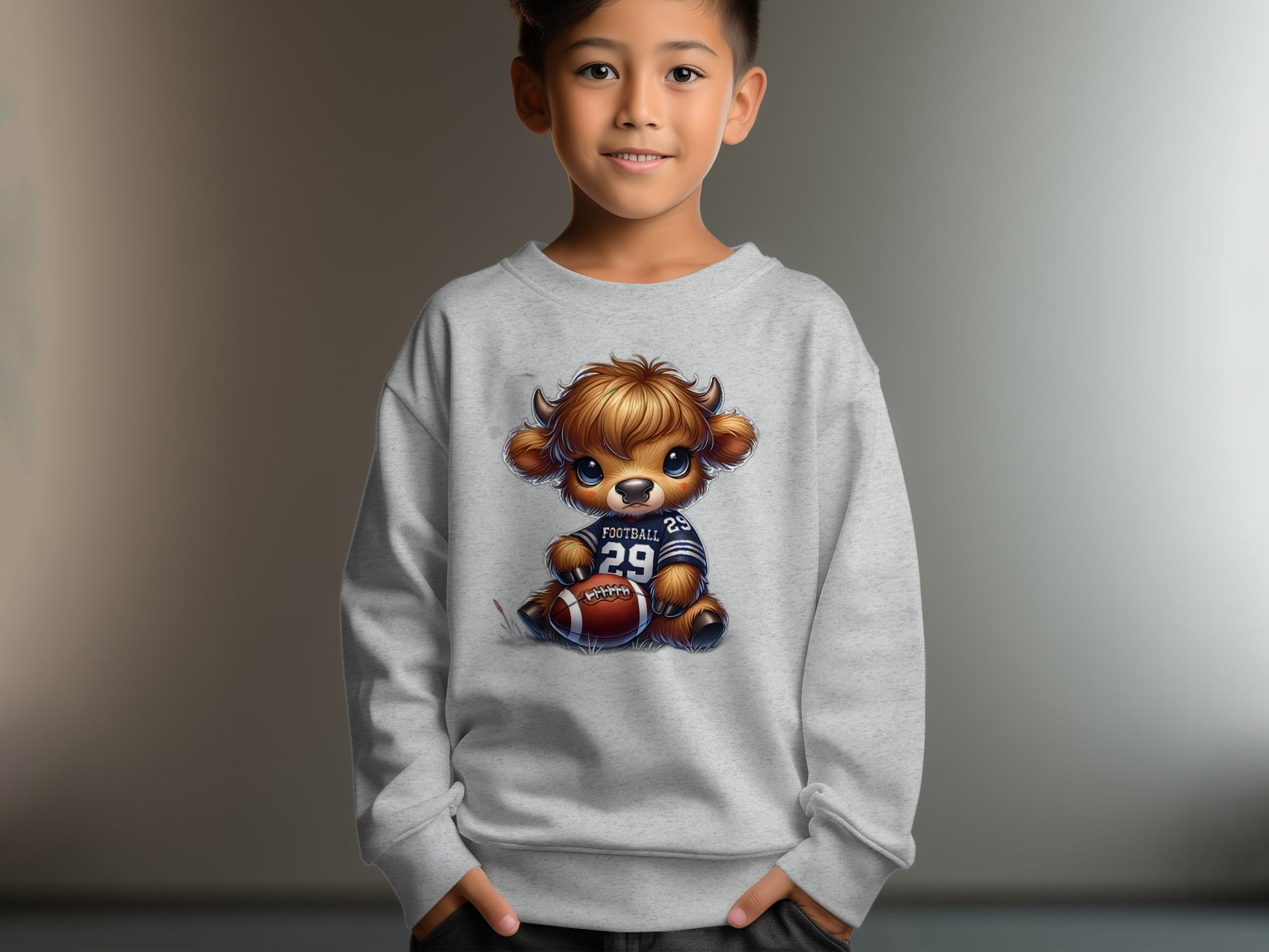 Cute Football Teddy Bear Print Child's Sweatshirt product