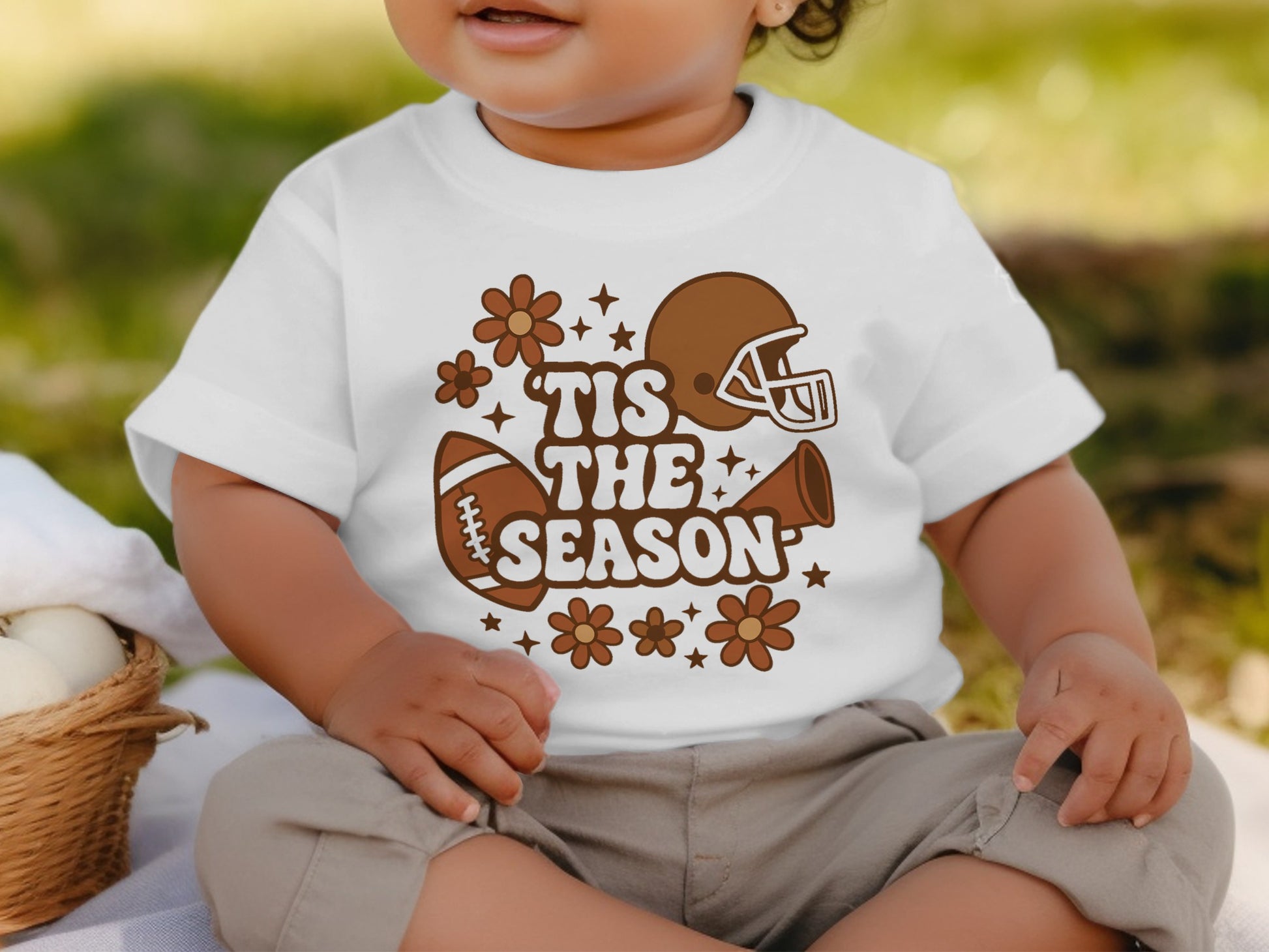Tis The Season Baby Graphic Tee Football Product