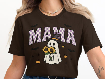 Halloween Mama Ghost with Sunflowers T-Shirt product