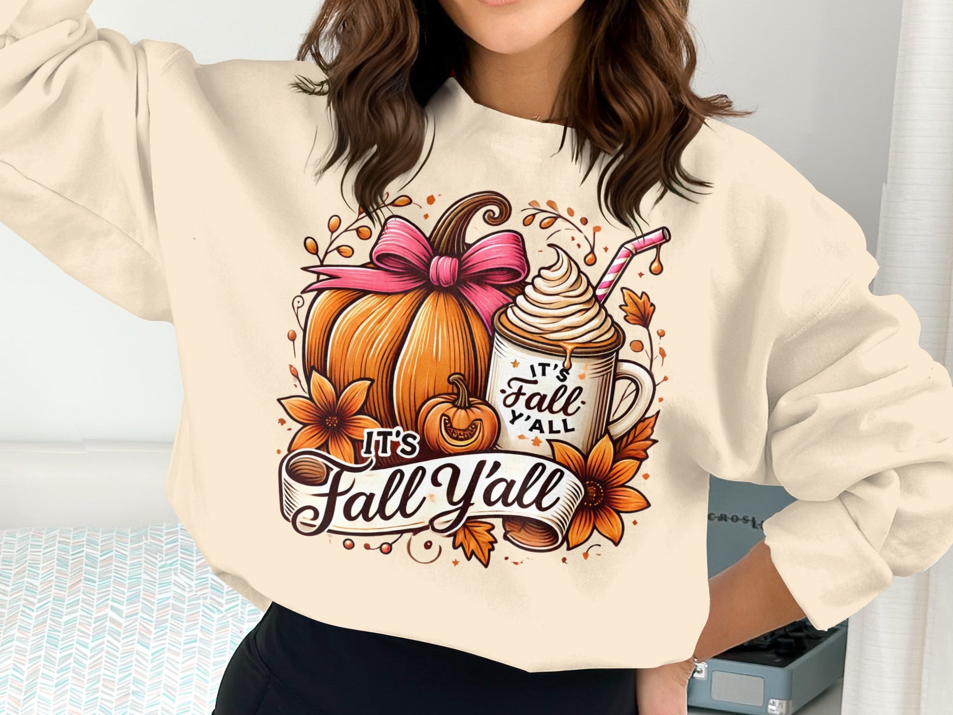 It's Fall Y'all Pumpkin and Coffee Design Product